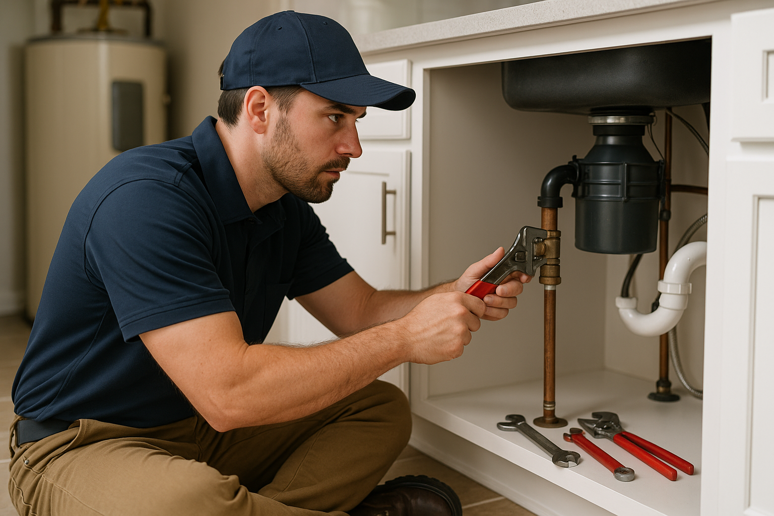 Editorial illustration depicting hard water mineral buildup fixtures removal